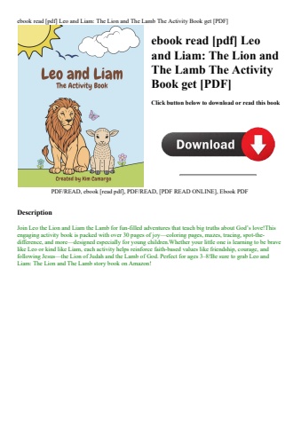 ebook read [pdf] leo and liam the lion and the lamb the activity book get [pdf]
