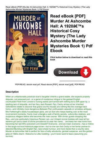 read ebook [pdf] murder at ashcombe hall a 1920ã¢â€â™s historical cosy mystery (the lady ashcombe mu