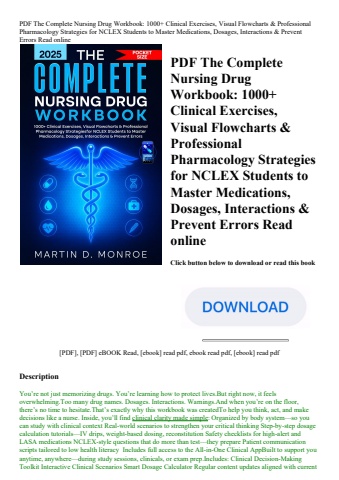 pdf the complete nursing drug workbook 1000+ clinical exercises  visual flowcharts & professional ph