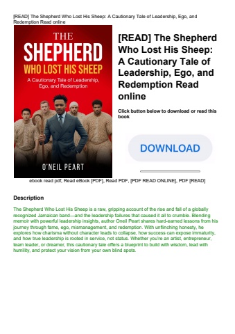 [read] the shepherd who lost his sheep a cautionary tale of leadership  ego  and redemption read onl