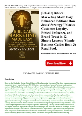 [read] biblical marketing made easy enhanced edition how jesus' strategy unlocks customer loyalty  e