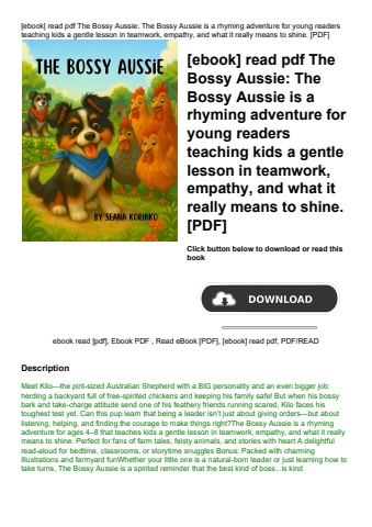 [ebook] read pdf the bossy aussie the bossy aussie is a rhyming adventure for young readers teaching