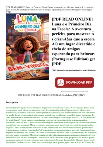 [pdf read online] luna e o primeiro dia na escola a aventura perfeita para mostrar ãƒâ s crianãƒâ§as