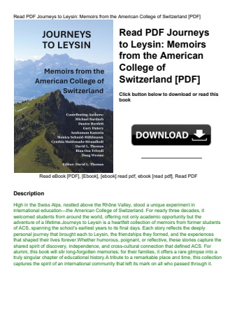 read pdf journeys to leysin memoirs from the american college of switzerland [pdf]