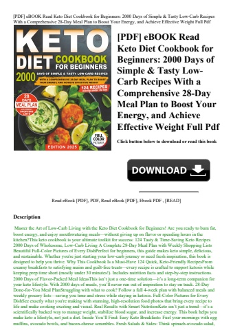 [pdf] ebook read keto diet cookbook for beginners 2000 days of simple & tasty low-carb recipes with