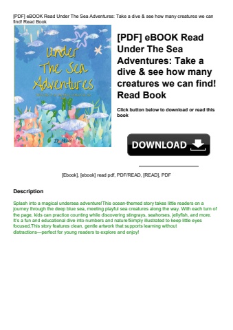 [pdf] ebook read under the sea adventures take a dive & see how many creatures we can find! read boo