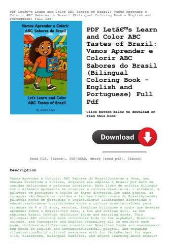 pdf letã¢â€â™s learn and color abc tastes of brazil vamos aprender e colorir abc sabores do brasil (