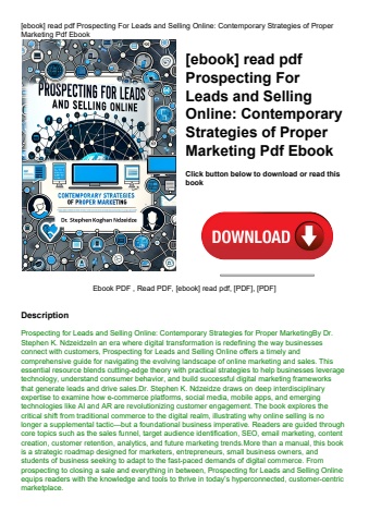 [ebook] read pdf prospecting for leads and selling online contemporary strategies of proper marketin