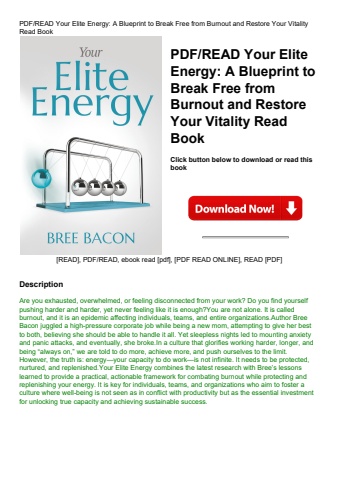 pdfread your elite energy a blueprint to break free from burnout and restore your vitality read book