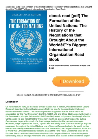 ebook read [pdf] the formation of the united nations the history of the negotiations that brought ab