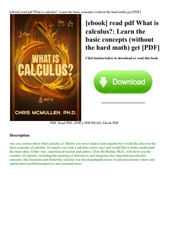 [ebook] read pdf what is calculus learn the basic concepts (without the hard math) get [pdf]