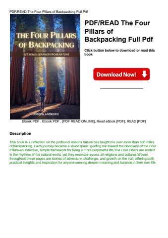 pdfread the four pillars of backpacking full pdf