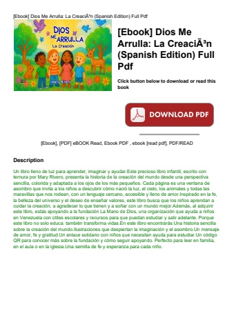 [ebook] dios me arrulla la creaciãƒâ³n (spanish edition) full pdf