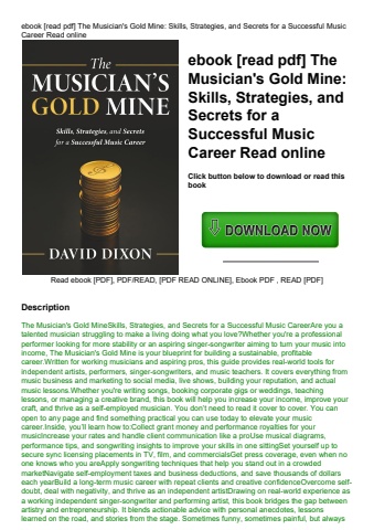 ebook [read pdf] the musician's gold mine skills  strategies  and secrets for a successful music car