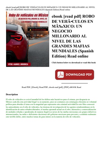 ebook [read pdf] robo de vehãƒâculos en mãƒâ‰xico un negocio millonario al nivel de las grandes maf