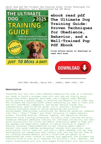 ebook read pdf the ultimate dog training guide proven techniques for obedience  behavior  and a well