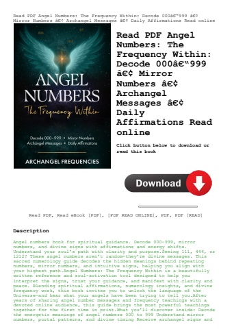 read pdf angel numbers the frequency within decode 000ã¢â€â“999 ã¢â€â¢ mirror numbers ã¢â€â¢ archang