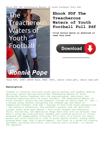 ebook pdf  the treacherous waters of youth football full pdf