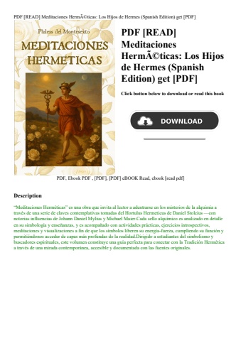 pdf [read] meditaciones hermãƒâ©ticas los hijos de hermes (spanish edition) get [pdf]