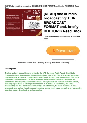 [read] abc of radio broadcasting chr broadcast format and  briefly  rhetoric read book