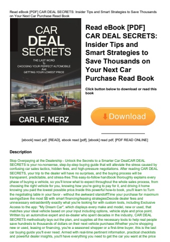 read ebook [pdf] car deal secrets insider tips and smart strategies to save thousands on your next c
