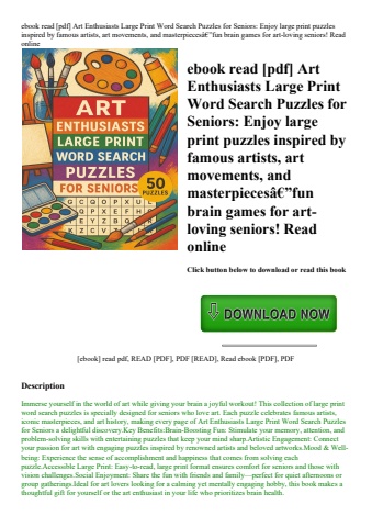 ebook read [pdf] art enthusiasts large print word search puzzles for seniors enjoy large print puzzl