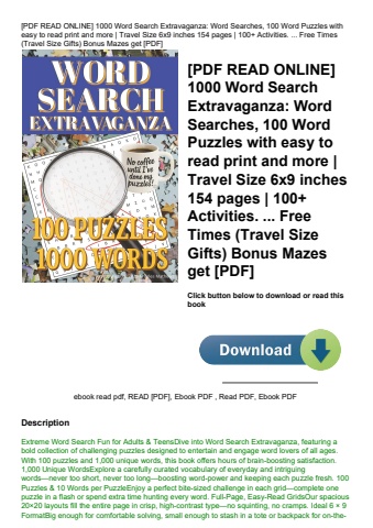[pdf read online] 1000 word search extravaganza word searches  100 word puzzles with easy to read pr