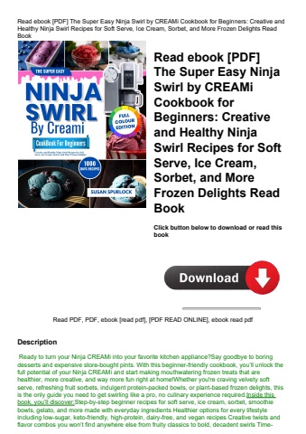 read ebook [pdf] the super easy ninja swirl by creami cookbook for beginners creative and healthy ni