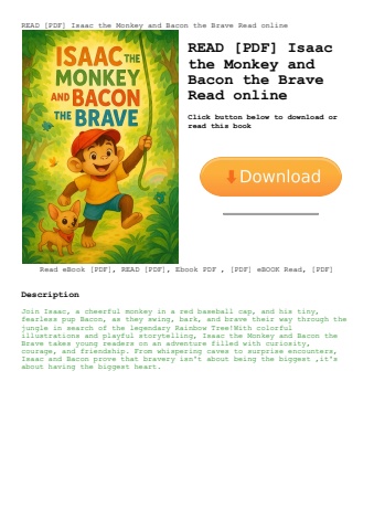 read [pdf] isaac the monkey and bacon the brave read online