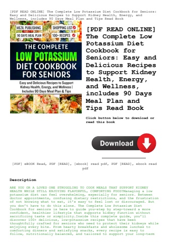[pdf read online] the complete low potassium diet cookbook for seniors easy and delicious recipes to