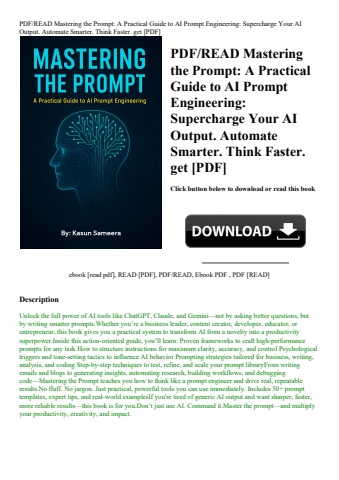 pdfread mastering the prompt a practical guide to ai prompt engineering supercharge your ai output