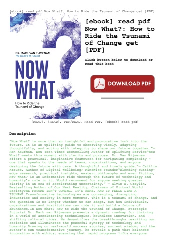 [ebook] read pdf now what how to ride the tsunami of change get [pdf]