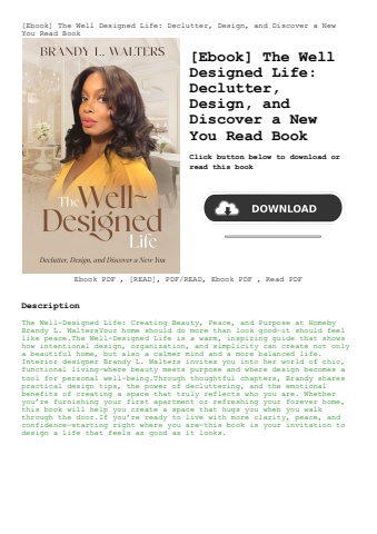 [ebook] the well designed life declutter  design  and discover a new you read book
