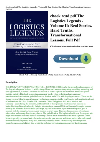 ebook read pdf the logistics legends - volume ii real stories