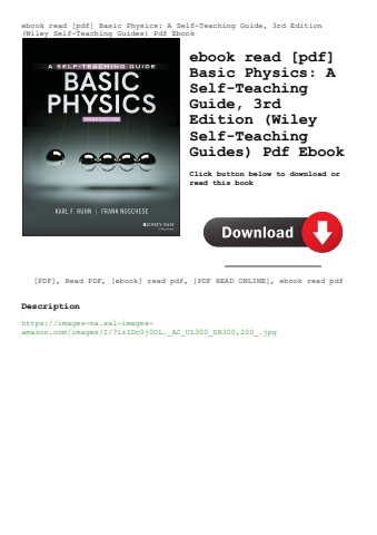 ebook read [pdf] basic physics a self-teaching guide  3rd edition (wiley self-teaching guides) pdf e