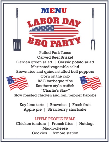 LABOR DAY MENU