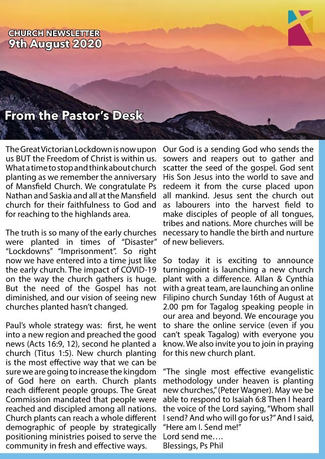 2020 08 09 Newsletter