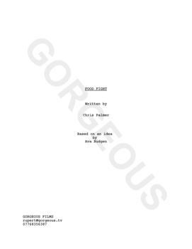 FOOD FIGHT SCREENPLAY