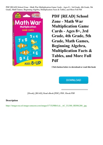 pdf [read] school zone - math war multiplication game cards - ages 8+  3rd grade  4th grade  5th gra