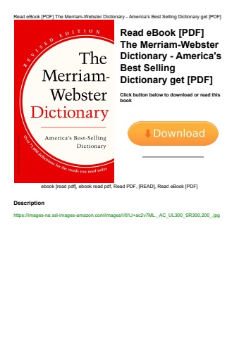 read ebook [pdf] the merriam-webster dictionary - america's best selling dictionary get [pdf]