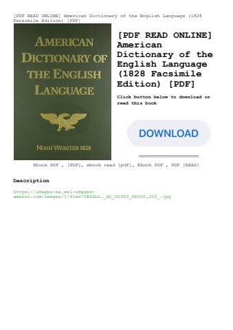 [pdf read online] american dictionary of the english language (1828 facsimile edition) [pdf]