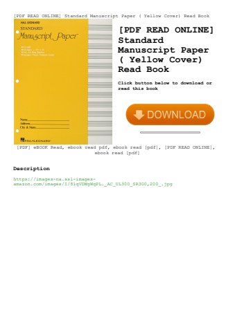 [pdf read online] standard manuscript paper ( yellow cover) read book