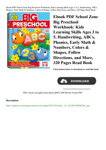 ebook pdf  school zone big preschool workbook kids learning skills ages 3 to 5  handwriting  abcs  p