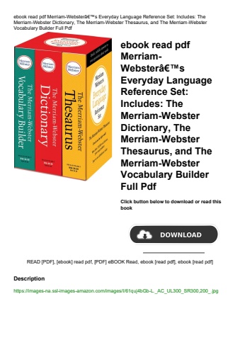 ebook read pdf merriam-websterã¢â€â™s everyday language reference set includes the merriam-webster d