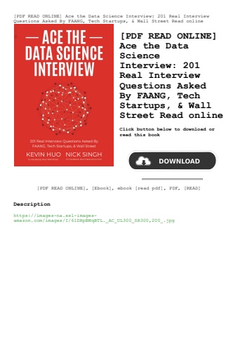 [pdf read online] ace the data science interview 201 real interview questions asked by faang  tech s
