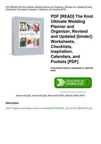 pdf [read] the knot ultimate wedding planner and organizer  revised and updated [binder] worksheets