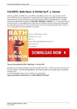 Full [PDF]. Bath Haus: A Thriller by P. J. Vernon