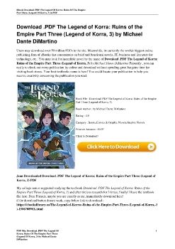Download .PDF The Legend of Korra: Ruins of the Empire Part Three (Legend of Korra, 3) by Michael Dante DiMartino