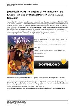 (Download~PDF) The Legend of Korra: Ruins of the Empire Part One by Michael Dante DiMartino,Bryan Konietzko