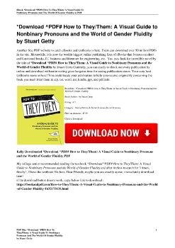 *Download ^PDF# How to They/Them: A Visual Guide to Nonbinary Pronouns and the World of Gender Fluidity by Stuart Getty